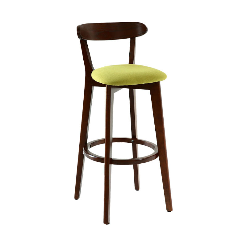 Scandinavian Rubberwood Coffee Shop Stool Footrest Upholstered Bar Stools Green Brown 1 Piece Clearhalo 'Bar Furniture' 'Bar Stools' 'bar_stools' 'furn' 'furn_bar_stools' 'Furniture' 'furniture_bar_stools' 'Kitchen & Dining Furniture' 4889614