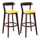 Scandinavian Rubberwood Coffee Shop Stool Footrest Upholstered Bar Stools Ginger Brown 2 Piece Set Clearhalo 'Bar Furniture' 'Bar Stools' 'bar_stools' 'furn' 'furn_bar_stools' 'Furniture' 'furniture_bar_stools' 'Kitchen & Dining Furniture' 4889632