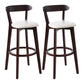 Scandinavian Rubberwood Coffee Shop Stool Footrest Upholstered Bar Stools Off-White Brown 2 Piece Set Clearhalo 'Bar Furniture' 'Bar Stools' 'bar_stools' 'furn' 'furn_bar_stools' 'Furniture' 'furniture_bar_stools' 'Kitchen & Dining Furniture' 4889633