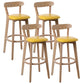 Scandinavian Rubberwood Coffee Shop Stool Footrest Upholstered Bar Stools Ginger Natural 4 Piece Set Clearhalo 'Bar Furniture' 'Bar Stools' 'bar_stools' 'furn' 'furn_bar_stools' 'Furniture' 'furniture_bar_stools' 'Kitchen & Dining Furniture' 4889648