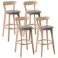 Scandinavian Rubberwood Coffee Shop Stool Footrest Upholstered Bar Stools Silver Gray Natural 4 Piece Set Clearhalo 'Bar Furniture' 'Bar Stools' 'bar_stools' 'furn' 'furn_bar_stools' 'Furniture' 'furniture_bar_stools' 'Kitchen & Dining Furniture' 4889652
