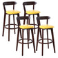 Scandinavian Rubberwood Coffee Shop Stool Footrest Upholstered Bar Stools Ginger Brown 4 Piece Set Clearhalo 'Bar Furniture' 'Bar Stools' 'bar_stools' 'furn' 'furn_bar_stools' 'Furniture' 'furniture_bar_stools' 'Kitchen & Dining Furniture' 4889659