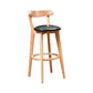 Scandinavian Rubberwood Coffee Shop Stool Footrest Upholstered Bar Stools Blackish Green Natural 1 Piece Clearhalo 'Bar Furniture' 'Bar Stools' 'bar_stools' 'furn' 'furn_bar_stools' 'Furniture' 'furniture_bar_stools' 'Kitchen & Dining Furniture' 4889671