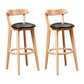 Scandinavian Rubberwood Coffee Shop Stool Footrest Upholstered Bar Stools Blackish Green Natural 2 Piece Set Clearhalo 'Bar Furniture' 'Bar Stools' 'bar_stools' 'furn' 'furn_bar_stools' 'Furniture' 'furniture_bar_stools' 'Kitchen & Dining Furniture' 4889672