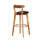 Scandinavian Rubberwood Coffee Shop Stool Footrest Upholstered Bar Stools Black Natural 1 Piece Clearhalo 'Bar Furniture' 'Bar Stools' 'bar_stools' 'furn' 'furn_bar_stools' 'Furniture' 'furniture_bar_stools' 'Kitchen & Dining Furniture' 4889677