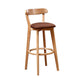 Scandinavian Rubberwood Coffee Shop Stool Footrest Upholstered Bar Stools Coffee Natural 1 Piece Clearhalo 'Bar Furniture' 'Bar Stools' 'bar_stools' 'furn' 'furn_bar_stools' 'Furniture' 'furniture_bar_stools' 'Kitchen & Dining Furniture' 4889680