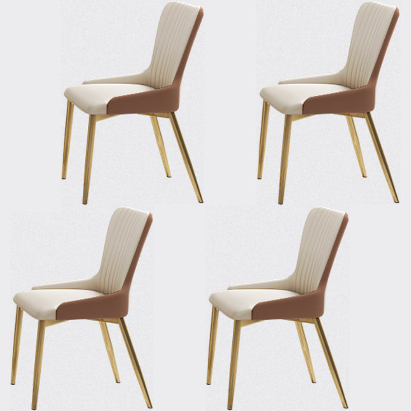 Glam 1/4/5/7 Pieces Dining Table Set with White Sintered Stone Top Scalable Dinette Set 4 White Chairs Clearhalo 'Dining Room Sets' 'Dining Tables & Seating' 'dining_room_set' 'furn' 'furn_dining_room_set' 'Furniture' 'furniture_dining_room_set' 'Kitchen & Dining Furniture' 4889691