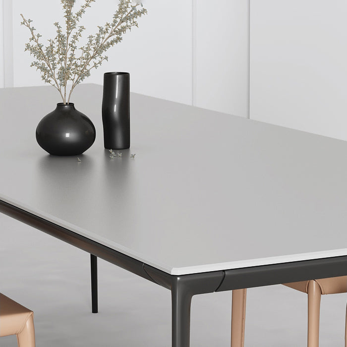 Designer Style 1/2/4/5 Pieces Dining Set Sintered Stone Dining Table with Leather Chairs Clearhalo 'Dining Room Sets' 'Dining Tables & Seating' 'dining_room_set' 'furn' 'furn_dining_room_set' 'Furniture' 'furniture_dining_room_set' 'Kitchen & Dining Furniture' 4889728