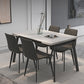 Modern 1/4/5/7 Pieces Dining Table Set with White Sintered Stone Top Scalable Dinette Set 5 Pieces: Table, 4 Grey Chairs Clearhalo 'Dining Room Sets' 'Dining Tables & Seating' 'dining_room_set' 'furn' 'furn_dining_room_set' 'Furniture' 'furniture_dining_room_set' 'Kitchen & Dining Furniture' 4889747