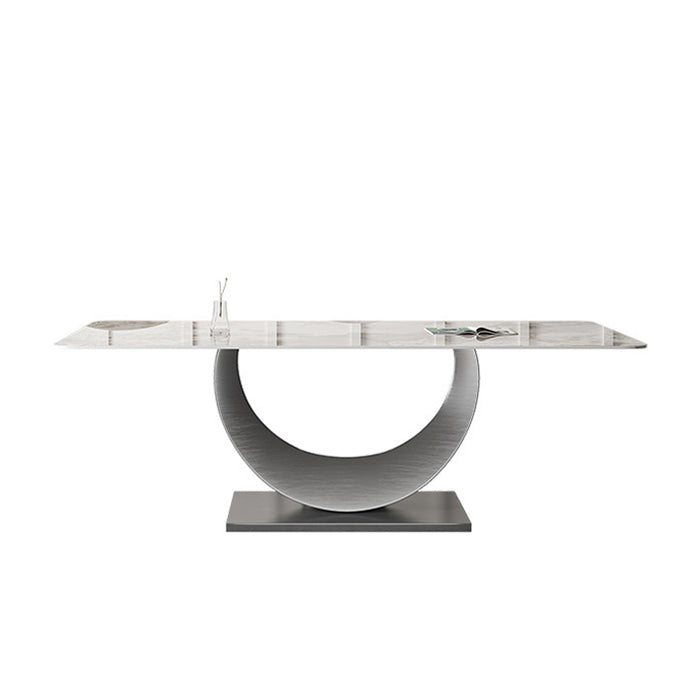 1/2/4/5/6/7/8 Pieces Dining Chair Set Sintered Stone Dining Room Set with Pedestal Base Clearhalo 'Dining Room Sets' 'Dining Tables & Seating' 'dining_room_set' 'furn' 'furn_dining_room_set' 'Furniture' 'furniture_dining_room_set' 'Kitchen & Dining Furniture' 4889767