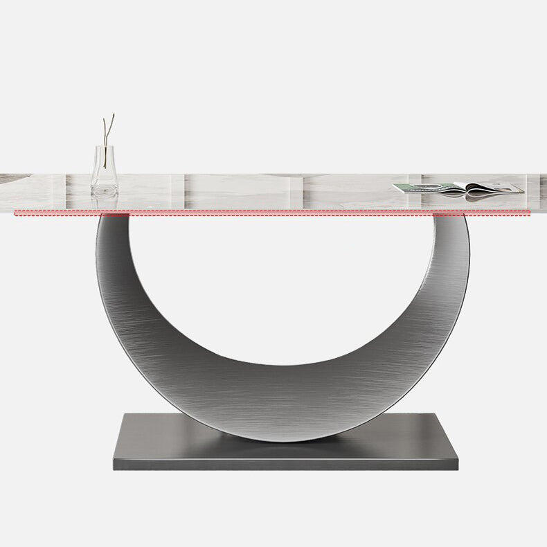 1/2/4/5/6/7/8 Pieces Dining Chair Set Sintered Stone Dining Room Set with Pedestal Base Clearhalo 'Dining Room Sets' 'Dining Tables & Seating' 'dining_room_set' 'furn' 'furn_dining_room_set' 'Furniture' 'furniture_dining_room_set' 'Kitchen & Dining Furniture' 4889768