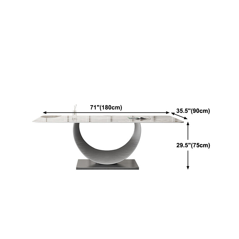 1/2/4/5/6/7/8 Pieces Dining Chair Set Sintered Stone Dining Room Set with Pedestal Base Clearhalo 'Dining Room Sets' 'Dining Tables & Seating' 'dining_room_set' 'furn' 'furn_dining_room_set' 'Furniture' 'furniture_dining_room_set' 'Kitchen & Dining Furniture' 4889774