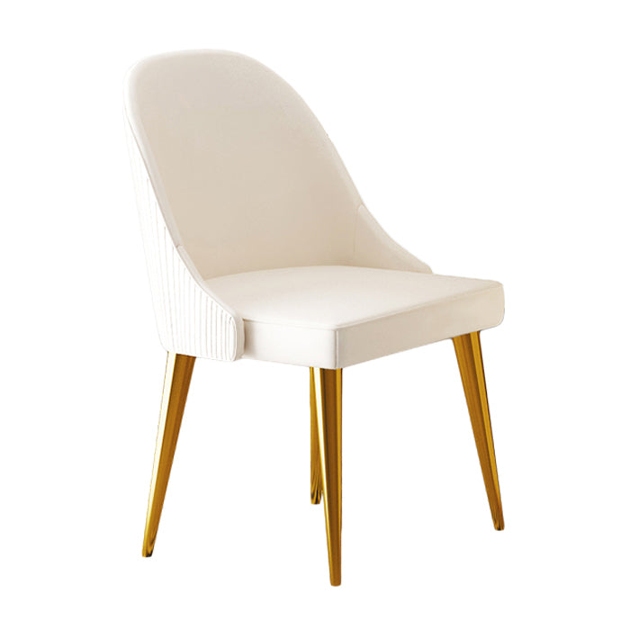 Nordic 1/5/7 Pieces Dining Set Sintered Stone Dining Table with Leather Chairs 1 White Chair Clearhalo 'Dining Room Sets' 'Dining Tables & Seating' 'dining_room_set' 'furn' 'furn_dining_room_set' 'Furniture' 'furniture_dining_room_set' 'Kitchen & Dining Furniture' 4889778