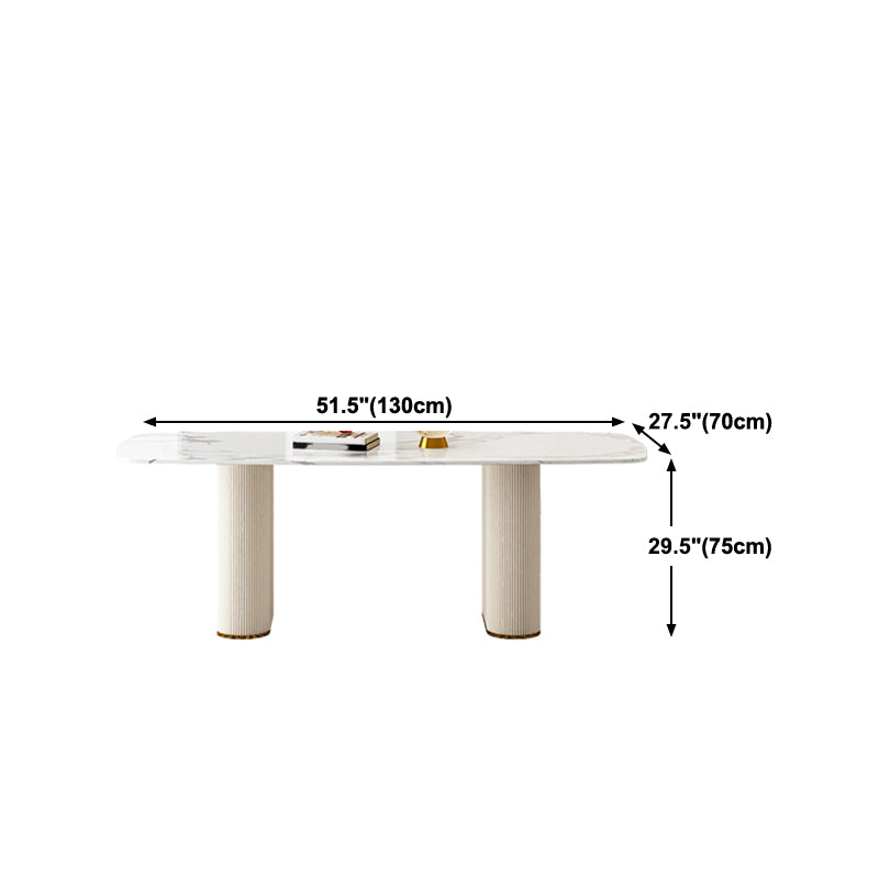 Nordic 1/5/7 Pieces Dining Set Sintered Stone Dining Table with Leather Chairs Clearhalo 'Dining Room Sets' 'Dining Tables & Seating' 'dining_room_set' 'furn' 'furn_dining_room_set' 'Furniture' 'furniture_dining_room_set' 'Kitchen & Dining Furniture' 4889787