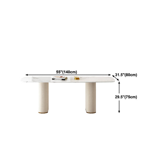 Nordic 1/5/7 Pieces Dining Set Sintered Stone Dining Table with Leather Chairs Clearhalo 'Dining Room Sets' 'Dining Tables & Seating' 'dining_room_set' 'furn' 'furn_dining_room_set' 'Furniture' 'furniture_dining_room_set' 'Kitchen & Dining Furniture' 4889788