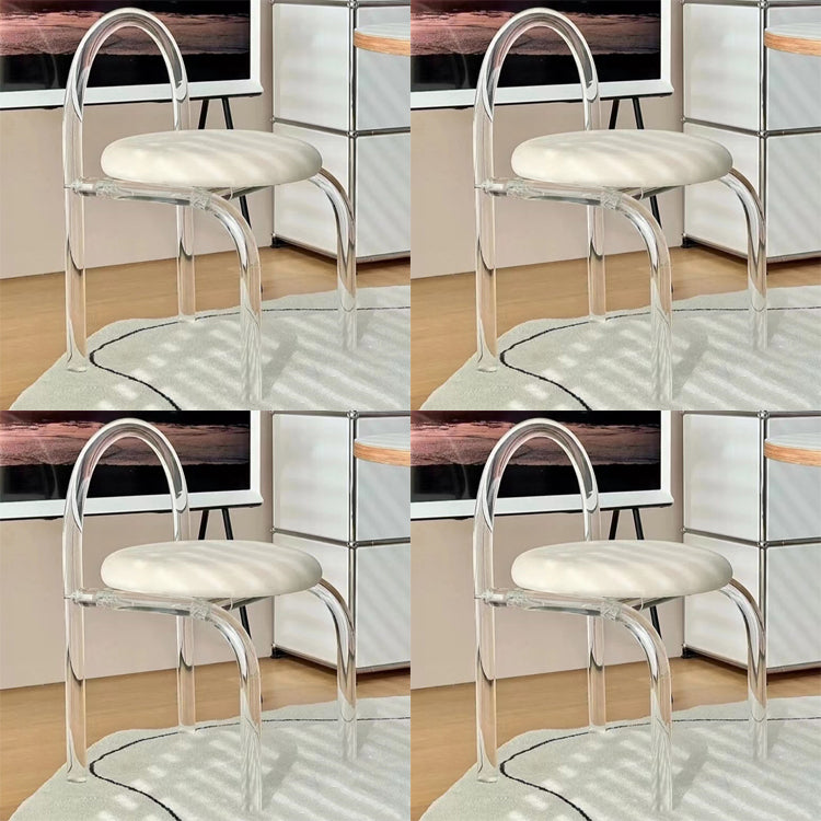 Designer Style 1/4/7 Pieces Dinette Set Acrylic Dining Table and Chairs 4 White Chairs Clearhalo 'Dining Room Sets' 'Dining Tables & Seating' 'dining_room_set' 'furn' 'furn_dining_room_set' 'Furniture' 'furniture_dining_room_set' 'Kitchen & Dining Furniture' 4889810