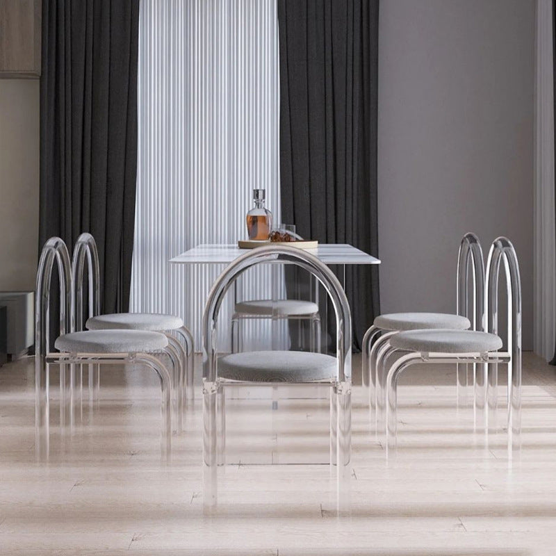 Designer Style 1/4/7 Pieces Dinette Set Acrylic Dining Table and Chairs Clearhalo 'Dining Room Sets' 'Dining Tables & Seating' 'dining_room_set' 'furn' 'furn_dining_room_set' 'Furniture' 'furniture_dining_room_set' 'Kitchen & Dining Furniture' 4889813