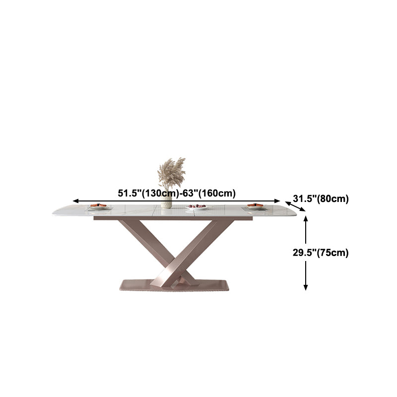 Modern 1/4/5/7 Pieces Silver Dining Table Set with Sintered Stone Top Scalable Dinette Set Clearhalo 'Dining Room Sets' 'Dining Tables & Seating' 'dining_room_set' 'furn' 'furn_dining_room_set' 'Furniture' 'furniture_dining_room_set' 'Kitchen & Dining Furniture' 4889841