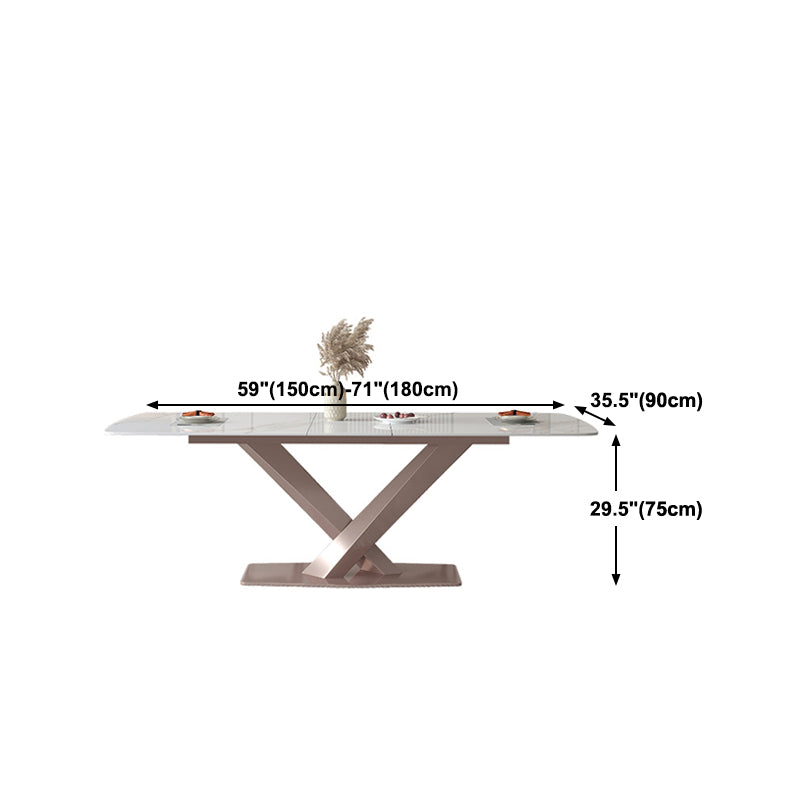 Modern 1/4/5/7 Pieces Silver Dining Table Set with Sintered Stone Top Scalable Dinette Set Clearhalo 'Dining Room Sets' 'Dining Tables & Seating' 'dining_room_set' 'furn' 'furn_dining_room_set' 'Furniture' 'furniture_dining_room_set' 'Kitchen & Dining Furniture' 4889842