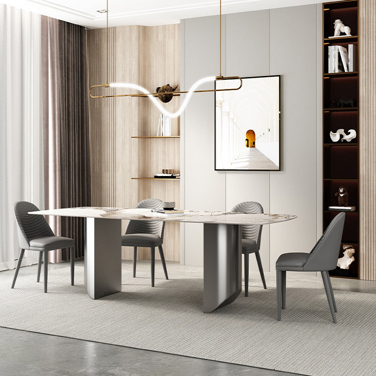 Designer Style 1/3/4/5/6 Pieces Dinette Set Sintered Stone Dining Table and Chairs Clearhalo 'Dining Room Sets' 'Dining Tables & Seating' 'dining_room_set' 'furn' 'furn_dining_room_set' 'Furniture' 'furniture_dining_room_set' 'Kitchen & Dining Furniture' 4889849