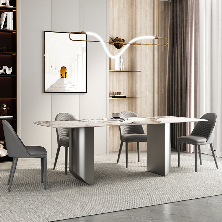 Designer Style 1/3/4/5/6 Pieces Dinette Set Sintered Stone Dining Table and Chairs Clearhalo 'Dining Room Sets' 'Dining Tables & Seating' 'dining_room_set' 'furn' 'furn_dining_room_set' 'Furniture' 'furniture_dining_room_set' 'Kitchen & Dining Furniture' 4889850