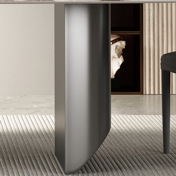 Designer Style 1/3/4/5/6 Pieces Dinette Set Sintered Stone Dining Table and Chairs Clearhalo 'Dining Room Sets' 'Dining Tables & Seating' 'dining_room_set' 'furn' 'furn_dining_room_set' 'Furniture' 'furniture_dining_room_set' 'Kitchen & Dining Furniture' 4889855