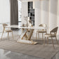 1/2/5/7/9 Pieces Dining Chairs Set Sintered Stone Dining Table Set Rectangle Table 5 Pieces: Table, 4 Chairs Clearhalo 'Dining Room Sets' 'Dining Tables & Seating' 'dining_room_set' 'furn' 'furn_dining_room_set' 'Furniture' 'furniture_dining_room_set' 'Kitchen & Dining Furniture' 4889867