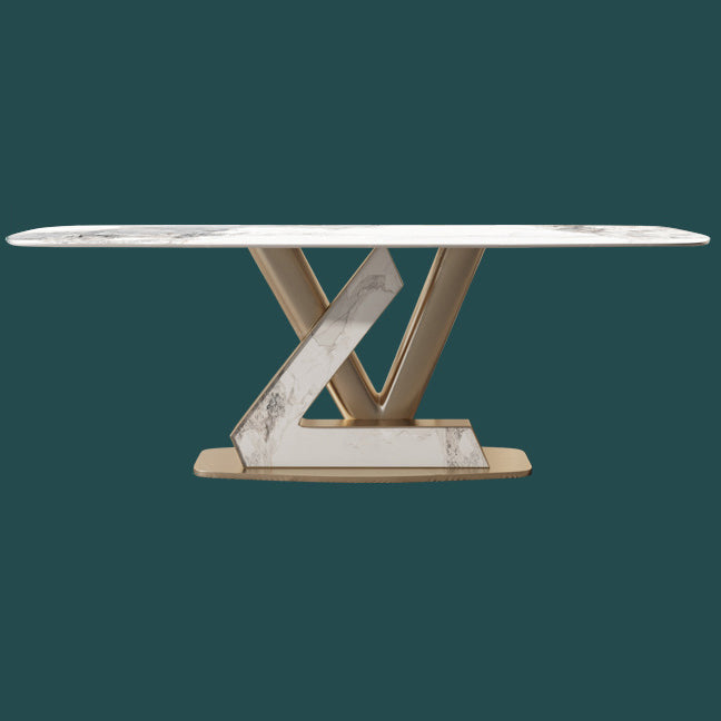 1/2/5/7/9 Pieces Dining Chairs Set Sintered Stone Dining Table Set Rectangle Table Clearhalo 'Dining Room Sets' 'Dining Tables & Seating' 'dining_room_set' 'furn' 'furn_dining_room_set' 'Furniture' 'furniture_dining_room_set' 'Kitchen & Dining Furniture' 4889876