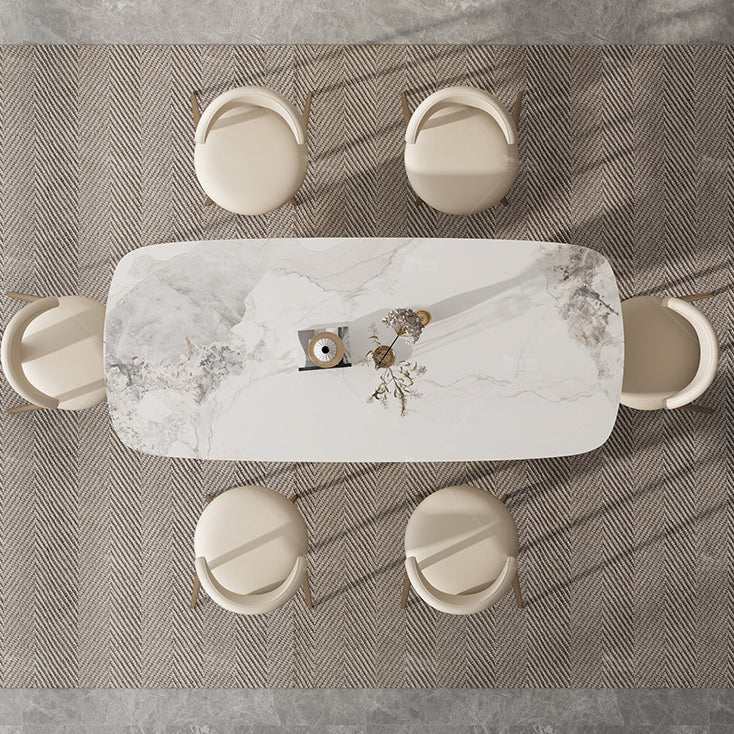 1/2/5/7/9 Pieces Dining Chairs Set Sintered Stone Dining Table Set Rectangle Table Clearhalo 'Dining Room Sets' 'Dining Tables & Seating' 'dining_room_set' 'furn' 'furn_dining_room_set' 'Furniture' 'furniture_dining_room_set' 'Kitchen & Dining Furniture' 4889877