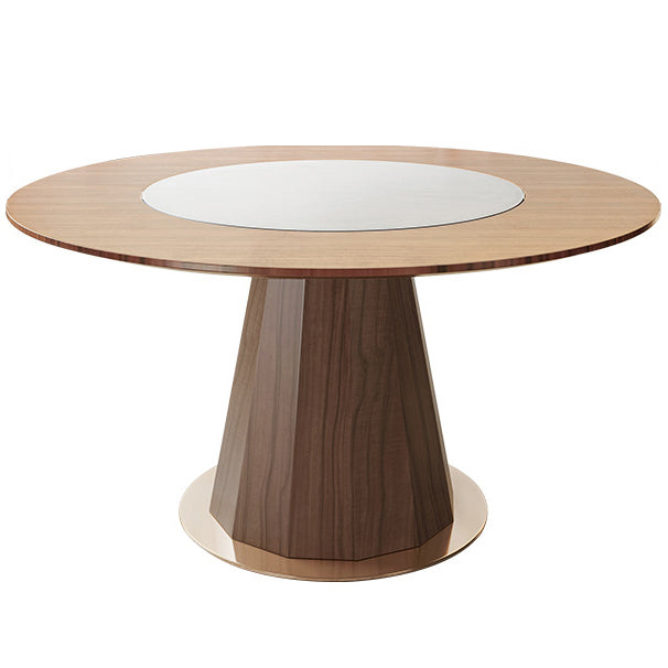 Modern 1/3/5/6/7 Pieces Dining Set Solid Wood Dining Table Set for Dining Areas Brown 59"L x 59"W Clearhalo 'Dining Room Sets' 'Dining Tables & Seating' 'dining_room_set' 'furn' 'furn_dining_room_set' 'Furniture' 'furniture_dining_room_set' 'Kitchen & Dining Furniture' 4889893