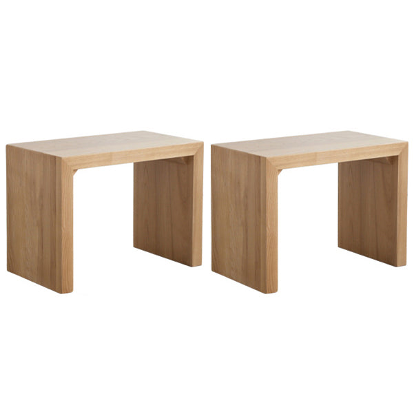 Modern 1/2/4 Pieces Rectangle Dining Table Set Ash Wood Dinette Set with Acrylic Base 2 Wood Stools Clearhalo 'Dining Room Sets' 'Dining Tables & Seating' 'dining_room_set' 'furn' 'furn_dining_room_set' 'Furniture' 'furniture_dining_room_set' 'Kitchen & Dining Furniture' 4889900