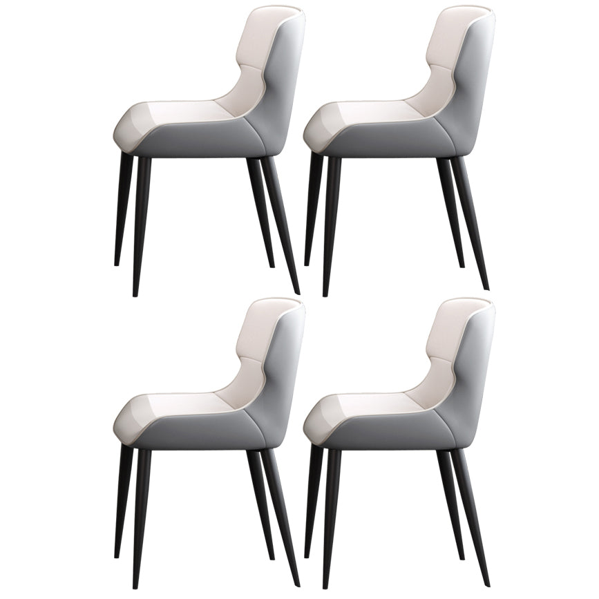 Designer Style 1/3/4/5 Pieces Dining Set Sintered Stone Dining Table with Leather Chairs 4 White Chairs Clearhalo 'Dining Room Sets' 'Dining Tables & Seating' 'dining_room_set' 'furn' 'furn_dining_room_set' 'Furniture' 'furniture_dining_room_set' 'Kitchen & Dining Furniture' 4889919