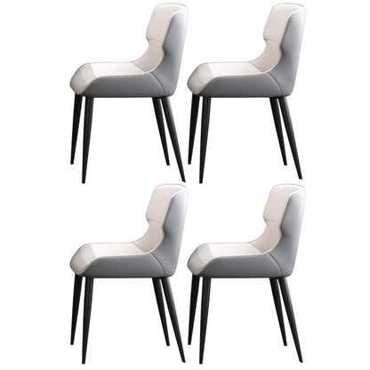 Designer Style 1/3/4/5 Pieces Dining Set Sintered Stone Dining Table with Leather Chairs 4 White Chairs Clearhalo 'Dining Room Sets' 'Dining Tables & Seating' 'dining_room_set' 'furn' 'furn_dining_room_set' 'Furniture' 'furniture_dining_room_set' 'Kitchen & Dining Furniture' 4889919