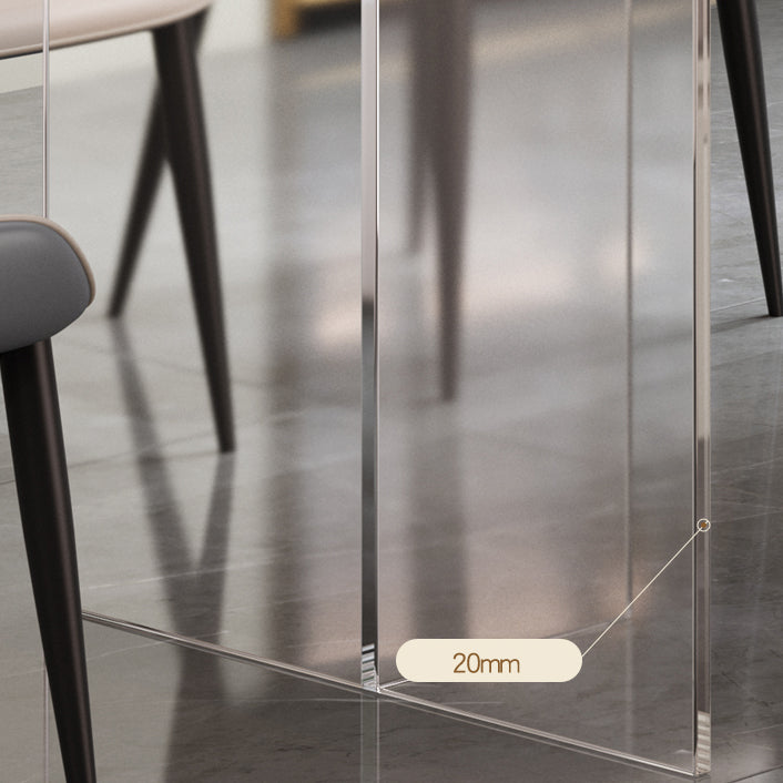 Designer Style 1/3/4/5 Pieces Dining Set Sintered Stone Dining Table with Leather Chairs Clearhalo 'Dining Room Sets' 'Dining Tables & Seating' 'dining_room_set' 'furn' 'furn_dining_room_set' 'Furniture' 'furniture_dining_room_set' 'Kitchen & Dining Furniture' 4889921