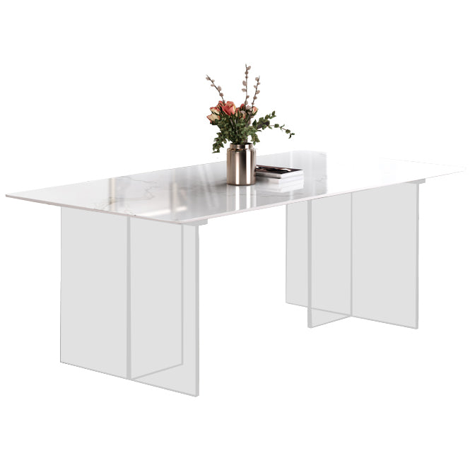 Designer Style 1/3/4/5 Pieces Dining Set Sintered Stone Dining Table with Leather Chairs Clearhalo 'Dining Room Sets' 'Dining Tables & Seating' 'dining_room_set' 'furn' 'furn_dining_room_set' 'Furniture' 'furniture_dining_room_set' 'Kitchen & Dining Furniture' 4889923