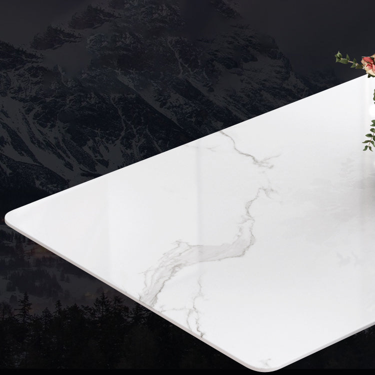 Designer Style 1/3/4/5 Pieces Dining Set Sintered Stone Dining Table with Leather Chairs Clearhalo 'Dining Room Sets' 'Dining Tables & Seating' 'dining_room_set' 'furn' 'furn_dining_room_set' 'Furniture' 'furniture_dining_room_set' 'Kitchen & Dining Furniture' 4889925