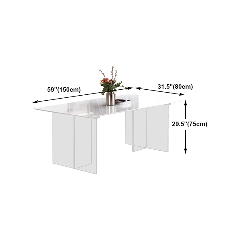 Designer Style 1/3/4/5 Pieces Dining Set Sintered Stone Dining Table with Leather Chairs Clearhalo 'Dining Room Sets' 'Dining Tables & Seating' 'dining_room_set' 'furn' 'furn_dining_room_set' 'Furniture' 'furniture_dining_room_set' 'Kitchen & Dining Furniture' 4889930