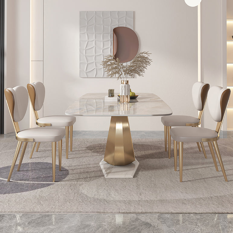 1/4/5/7/9 Pieces Dining Chairs Set Sintered Stone Dining Table Set Rectangle Table Clearhalo 'Dining Room Sets' 'Dining Tables & Seating' 'dining_room_set' 'furn' 'furn_dining_room_set' 'Furniture' 'furniture_dining_room_set' 'Kitchen & Dining Furniture' 4889955