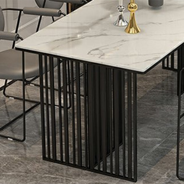 Luxury 1/5 Pieces Rectangle Dining Set Sintered Stone Dining Table with Leather Chairs Clearhalo 'Dining Room Sets' 'Dining Tables & Seating' 'dining_room_set' 'furn' 'furn_dining_room_set' 'Furniture' 'furniture_dining_room_set' 'Kitchen & Dining Furniture' 4889976