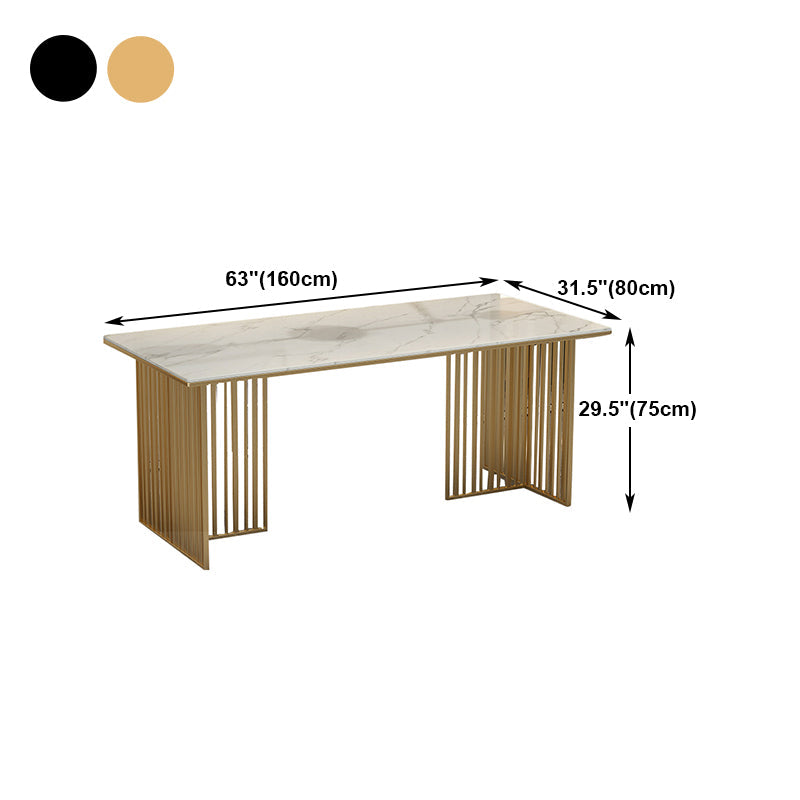 Luxury 1/5 Pieces Rectangle Dining Set Sintered Stone Dining Table with Leather Chairs Clearhalo 'Dining Room Sets' 'Dining Tables & Seating' 'dining_room_set' 'furn' 'furn_dining_room_set' 'Furniture' 'furniture_dining_room_set' 'Kitchen & Dining Furniture' 4889991