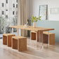 Modern 1/2/3/4/5 Pieces Dining Bench Set Solid Wood Dining Room Furniture 5 Pieces: Table, 4 Stools Clearhalo 'Dining Room Sets' 'Dining Tables & Seating' 'dining_room_set' 'furn' 'furn_dining_room_set' 'Furniture' 'furniture_dining_room_set' 'Kitchen & Dining Furniture' 4890011