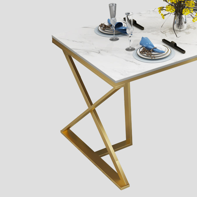 Glam 1/5 Pieces Dining Set Rectangle Stone Dining Table Set for Dining Room Clearhalo 'Dining Room Sets' 'Dining Tables & Seating' 'dining_room_set' 'furn' 'furn_dining_room_set' 'Furniture' 'furniture_dining_room_set' 'Kitchen & Dining Furniture' 4890047