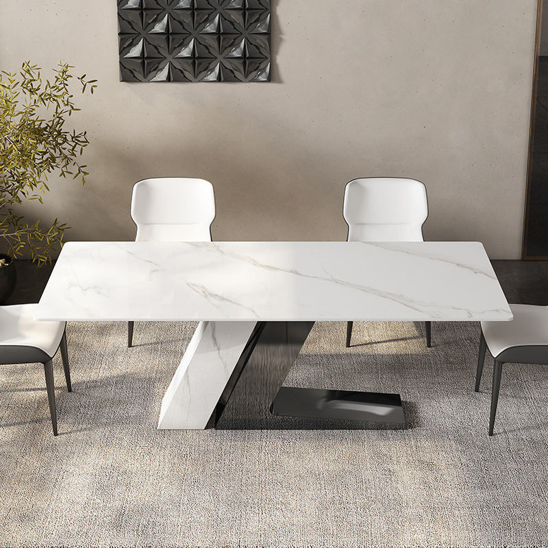 Modern Style 1/3/4/5/7 Pieces Dining Sintered Stone Dining Table Set for Kitchen Clearhalo 'Dining Room Sets' 'Dining Tables & Seating' 'dining_room_set' 'furn' 'furn_dining_room_set' 'Furniture' 'furniture_dining_room_set' 'Kitchen & Dining Furniture' 4890064