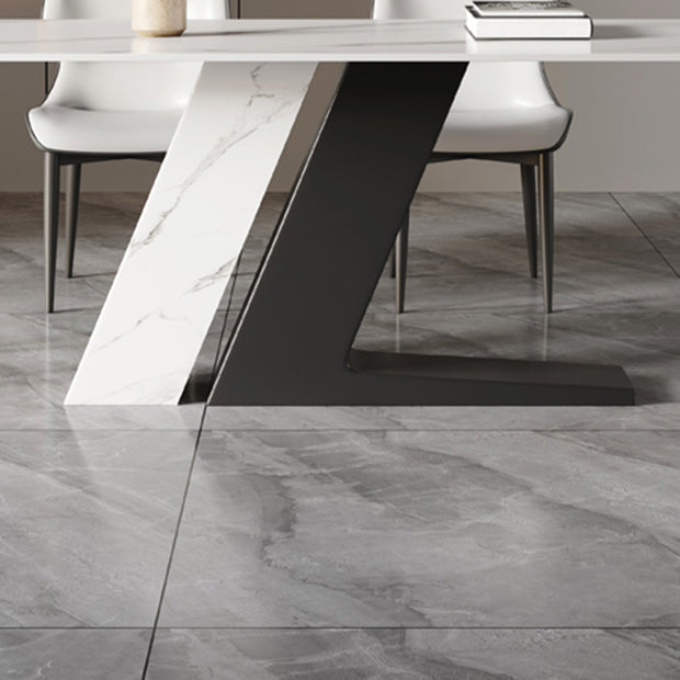 Modern Style 1/3/4/5/7 Pieces Dining Sintered Stone Dining Table Set for Kitchen Clearhalo 'Dining Room Sets' 'Dining Tables & Seating' 'dining_room_set' 'furn' 'furn_dining_room_set' 'Furniture' 'furniture_dining_room_set' 'Kitchen & Dining Furniture' 4890073