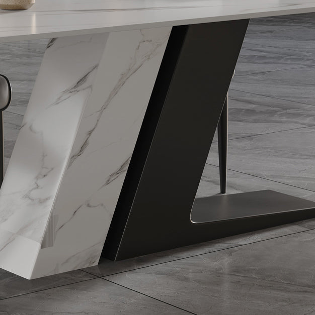 Modern Style 1/3/4/5/7 Pieces Dining Sintered Stone Dining Table Set for Kitchen Clearhalo 'Dining Room Sets' 'Dining Tables & Seating' 'dining_room_set' 'furn' 'furn_dining_room_set' 'Furniture' 'furniture_dining_room_set' 'Kitchen & Dining Furniture' 4890074