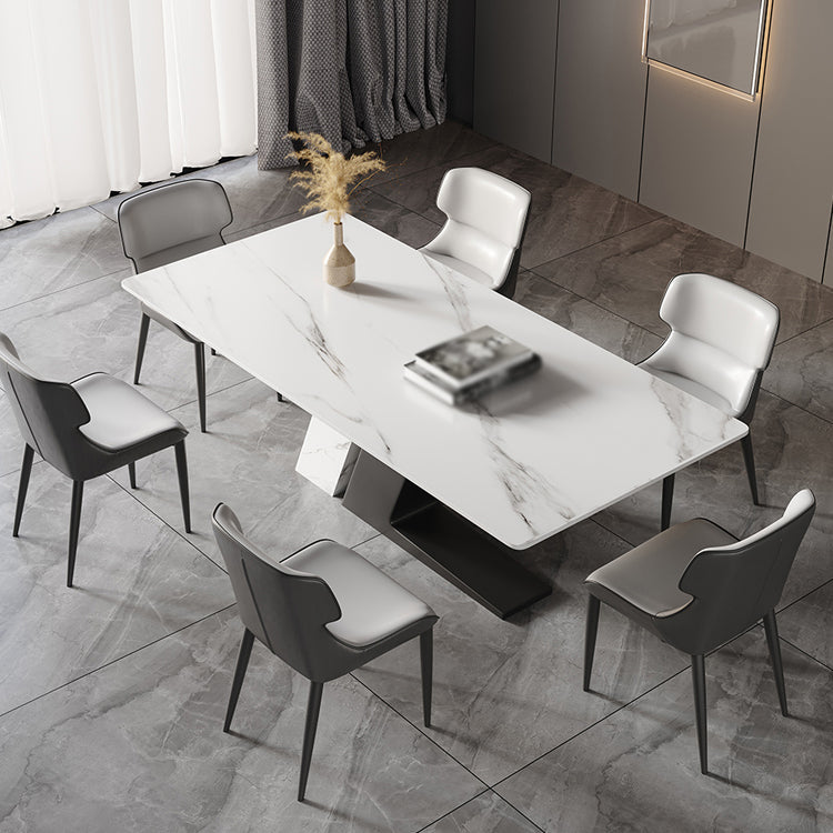 Modern Style 1/3/4/5/7 Pieces Dining Sintered Stone Dining Table Set for Kitchen Clearhalo 'Dining Room Sets' 'Dining Tables & Seating' 'dining_room_set' 'furn' 'furn_dining_room_set' 'Furniture' 'furniture_dining_room_set' 'Kitchen & Dining Furniture' 4890076