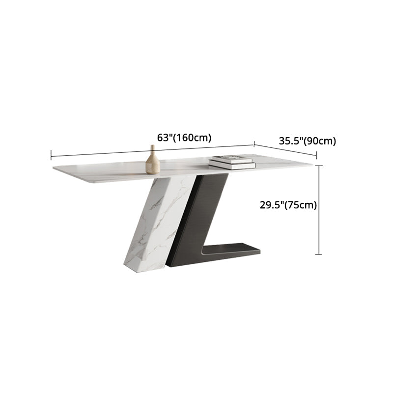 Modern Style 1/3/4/5/7 Pieces Dining Sintered Stone Dining Table Set for Kitchen Clearhalo 'Dining Room Sets' 'Dining Tables & Seating' 'dining_room_set' 'furn' 'furn_dining_room_set' 'Furniture' 'furniture_dining_room_set' 'Kitchen & Dining Furniture' 4890078