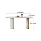 Metal Contemporary White Dining Table Marble Top Table with Double Pedestal Clearhalo 'Dining Tables & Seating' 'Dining Tables' 'dining_table' 'furn' 'furn_dining_table' 'Furniture' 'furniture_dining_table' 'Kitchen & Dining Furniture' 'kitchen' 'kitchen_dining_table' 4890092