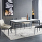 Metal Modern Rectangle Table Sintered Stone Table with 4 Legs White 51.2"L x 27.6"W x 29.5"H Without Chairs Clearhalo 'Dining Tables & Seating' 'Dining Tables' 'dining_table' 'furn' 'furn_dining_table' 'Furniture' 'furniture_dining_table' 'Kitchen & Dining Furniture' 'kitchen' 'kitchen_dining_table' 4890104