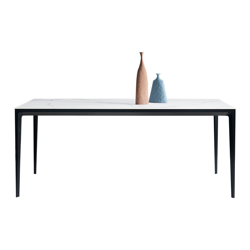 Metal Modern Rectangle Table Sintered Stone Table with 4 Legs Clearhalo 'Dining Tables & Seating' 'Dining Tables' 'dining_table' 'furn' 'furn_dining_table' 'Furniture' 'furniture_dining_table' 'Kitchen & Dining Furniture' 'kitchen' 'kitchen_dining_table' 4890105